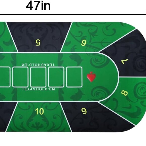 Texas Hold'Em Poker Mat Portable Rubber Poker Table Top Water Waterproof,(1 Set) - Picture 3 of 6